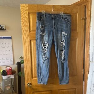 Rue21 Distressed Medium Blue Skinny Jeans